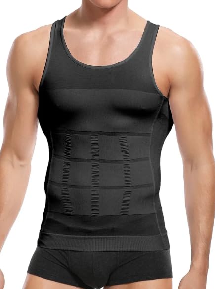 dsfit Men’s Compression Shapewear Vest – Slimming Body Shaper Undershirt with Tummy Control – Gym Workout Tank Top for Abdomen Support & Fat Burner Look-picture-30