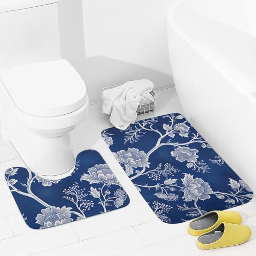 Tapis de bain en microfibre lot de 2 absorbant et antidérapant en U