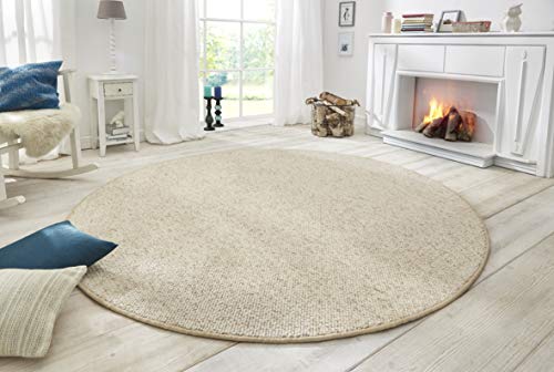 BT Carpet Wolly Teppich Rund – Wohnzimmerteppich Flachgewebe...