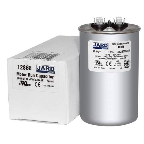 (2) Pack, 90 uF x 370 or 440 VAC - Jard # 12868 Round Dual Run Capacitor