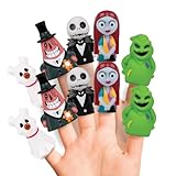 Disney Nightmare Before Christmas 10 Piece Finger Puppet Set - Educational Play, Party Favors, Bath and Pool Toys, Beach Fun, Playtime Activities