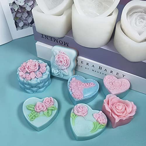 Heart Shape Petal Rose Flower Mold Handmade Rose Soap Mold Peony Silicone Mold For Resin Candle Mold Rose Flower Cake Decoration Mold Heart Shape Soap Mold Flower Resin Mold Rose Resin Mold #TOP3