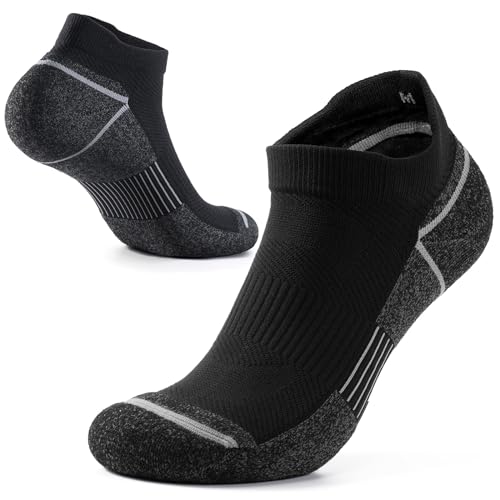 TANSTC Calcetines para correr para hombre, antiampollas, calcetines deportivos profesionales Coolmax de licra, calcetines acolchados con soporte de arco, calcetines atléticos que absorben la humedad,