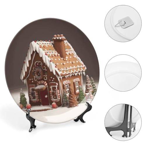 Plato decorativo Gingerbread House porcelana 7 pulg miniatura 4
