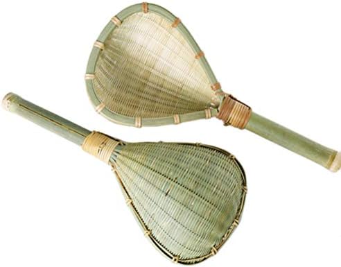 Hemoton Bamboo Rice Strainer Wooden Colander Fine Mesh Sieve Multipurpose Kitchen Ladle Washer Strainer