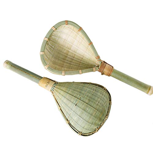 Hemoton Bamboo Rice Strainer Wooden Colander Fine Mesh Sieve Multipurpose Kitchen Ladle Washer Strainer