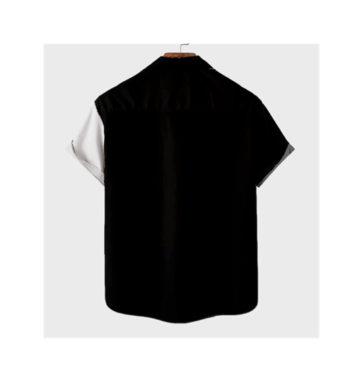 WEITING Chemise Tendance pour Homme Motif Floral Décontractée Boutonnée pour Les Vacances sans Danger pour La Peau pour Homme Chemise Manche Courte Homme (Color : Black, Size : S)