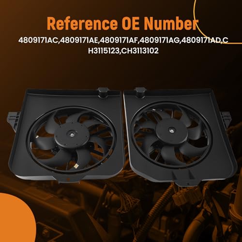Image of maXpeedingrods 2PCS Radiator Cooling Fan for Chrysler Town & Country Left & Right 2001-2005, for for Dodge Caravan /Grand Caravan 2001-2005, for Chrysler Voyager 2001-2003, 4809171AC CH3115123