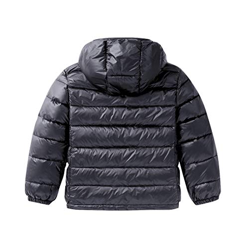 Happy Cherry Baby Boys Girls Hooded Coat Winter Lightweight Down Jacket Packable Cotton Coat (2-3 Year Old/100, Dark Grey) #TOP1