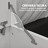 HOMCOM Cassapanca, Panca Contenitore Multiuso con Cerniere di Sicurezza, Panca Portaoggetti Scarpiera in Legno con Coperchio per Ingresso, Corridoio, Camera da Letto, Soggiorno, 80x40x40cm, Bianco #4