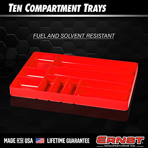 Ernst MFG 10 Compartment Drawer Organizer: Heavy Duty Stackable Tray for Automotive Tool Organization -Low Profile Toolbox - Nuts and Bolts, Tools, Parts, Easy to Clean - Black - Made in the USA by Ernst Manufacturing - Image 3