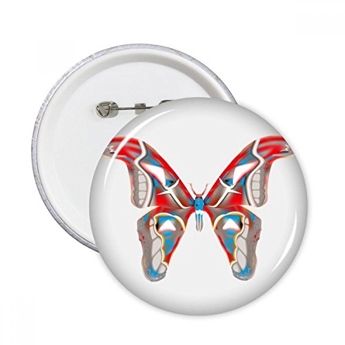 Badge bouton papillon 3D rouge et bleu pour customiser les vêtements en lot de 5