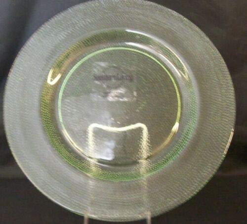 3 platos de vidrio con relieve verde 12.5 pulgadas miniatura 1