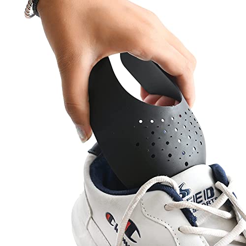 Image of Shoe for Sneakers & Shoes | Anti Crease Toe Box Guards | Prevents Wrinkles & Cracks | Comfortable Breathable Shoe Shields | Black & White | Large & Small Sizes