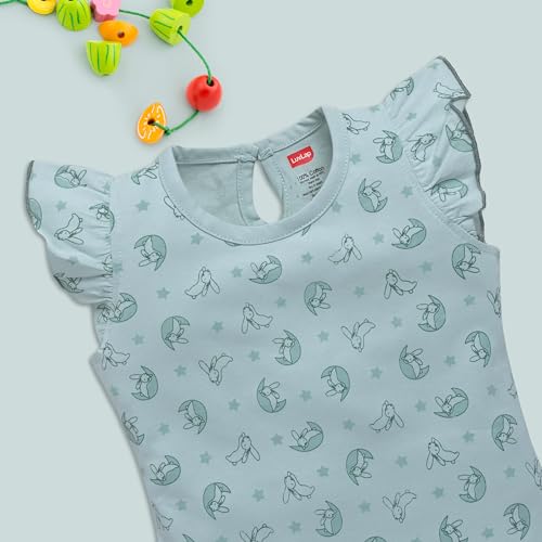 Image of LuvLap Baby Girls Regular Fit 100% Cotton Half Sleeves Girls Top CoSet Pack of 3