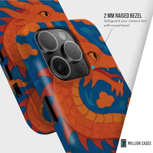 Image of MILLION CASES Back Cover Case for iPhone 15 Pro Scratch Resistant Anti-Slip Polycarbonate Shockproof Protective Durable Blaze Zeal Crystal Case for Men & Boys