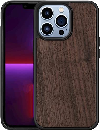 Plus de chutes avec la coque iPhone 14 en bois rigide GUMMMY, étui magnétique antichoc en TPU