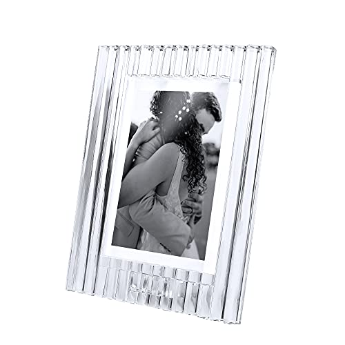 Kitcom Crystal 5X7 Frame, Luxury Diamond Crystal Craft, Crystal Standing Photo Frame (Frame Size 7.48" X 9.84") #TOP3