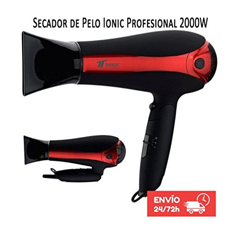 Ionic Aliespain 2000 W, vermogen: 2000 W, 3 temperaturen en 2 snelheden, hoge kwaliteit met ionische technologie, koude lucht, incl. diffuser en concentraator, zwart