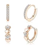 Adramata Pendientes Aro Con Bisagras Ópalo Pendientes Pequeños Tipo Argolla Huggie Para Mujeres Pendientes Aro Con Forma Corazón Circonita Cúbica Mini Pendientes Delicados Plata Dorado Tono Dorado
