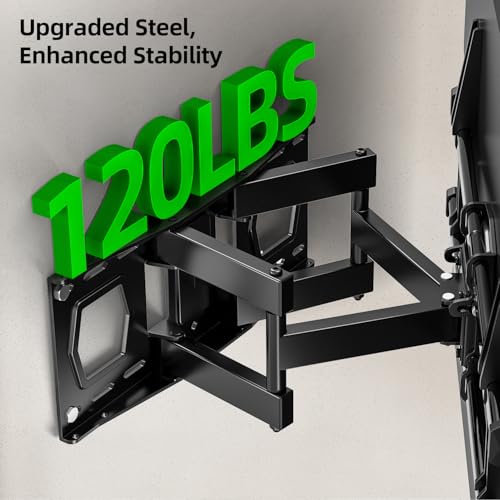 Image of USX MOUNT Full Motion TV Wall Mount for 42-82 Inch TVs up to 120lbs, Wall Mount TV Bracket with Articulating Swivel Tilt Extension Leveling, Max VESA 600x400mm Fits 12 /16 inch Wood Stud
