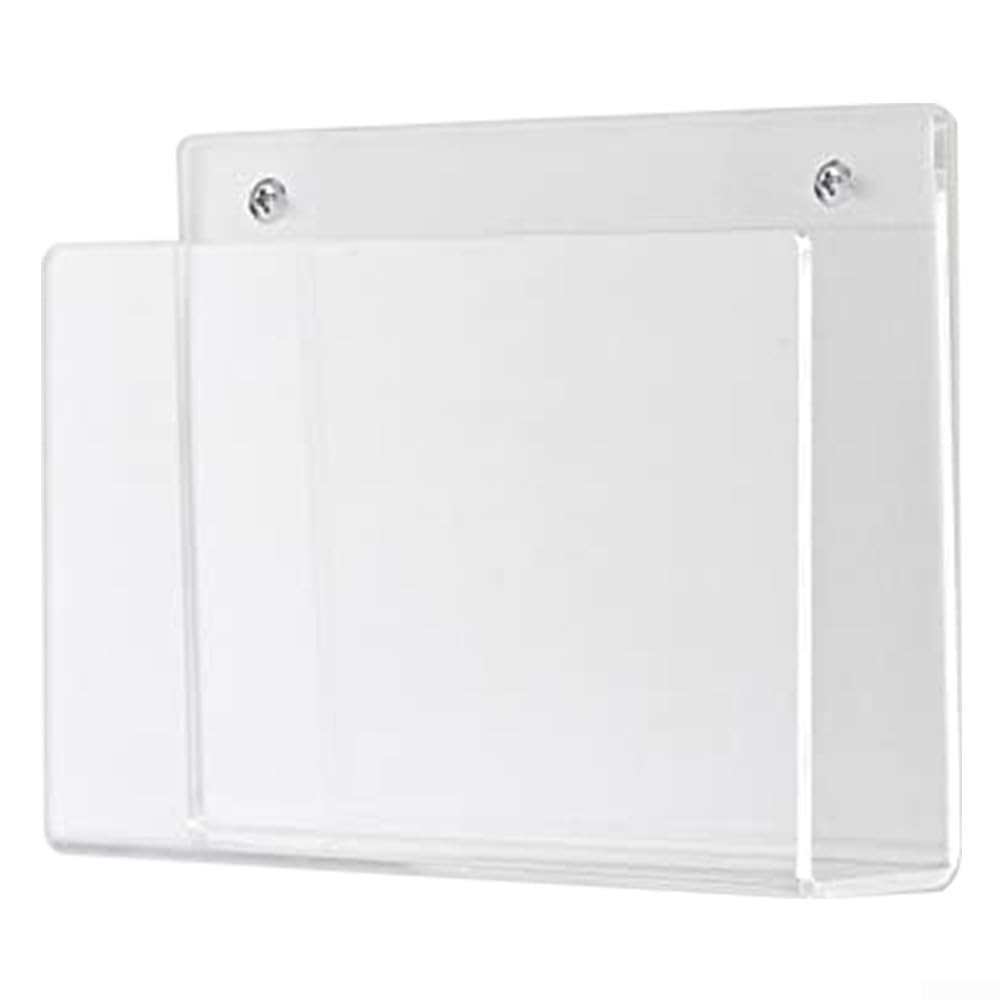Lot de 2 porte-revues muraux en acrylique transparent, 27,9 x 5,8 x 20,9 cm, pour la maison, le bureau, la salle d'attente, le rangement de fichiers avec matériel (2 pièces)
