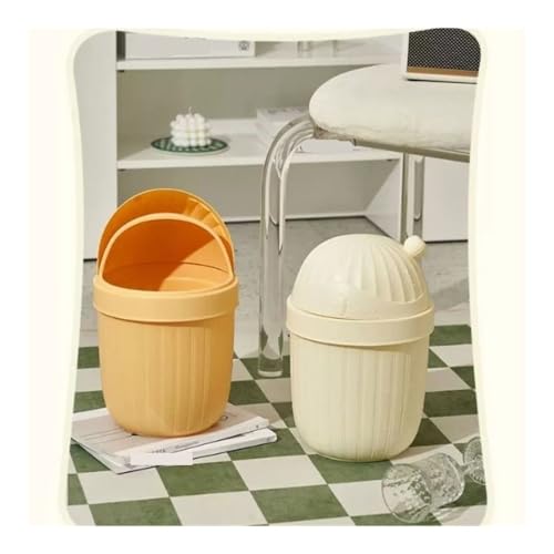 Caneca de basura con tapa Amarilla para baño miniatura 7