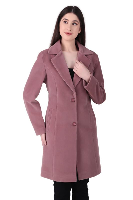 blossom blue Women’s Wool Blend Winter Coat | Long Trench Style Overcoat for Women | Elegant Lapel Collar Jacket with Button Closure & Side Pockets | Casual Formal Outerwear-picture-12