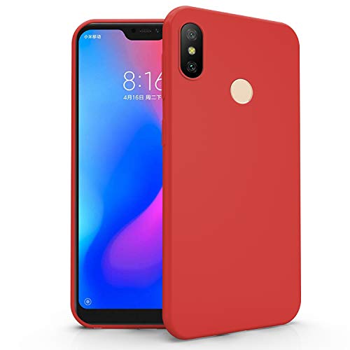 N NEWTOP Cover Compatibile per Xiaomi Mi A2 Lite, Custodia TPU Soft Gel Silicone Ultra Slim Sottile Flessibile Case Posteriore Protettiva (Rosso)
