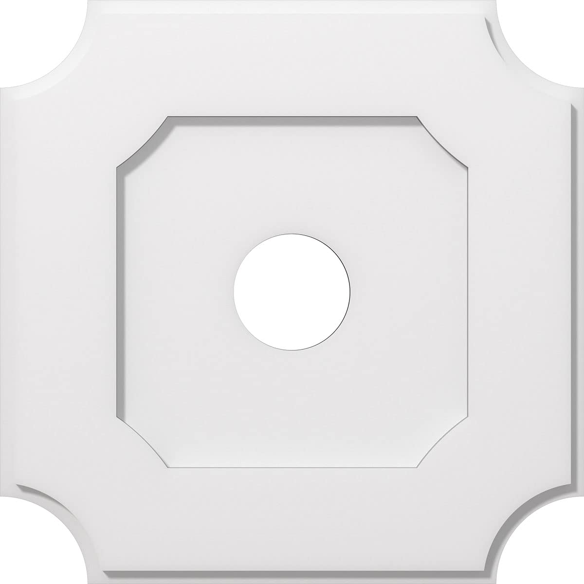 Ekena Millwork CMP20LE-04000 Locke Architectural Grade PVC Contemporary Urethane Ceiling Medallions 20"OD x 4"ID x 12"C x 1"P