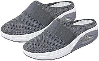Women's Orthopedic Sneakers, Air Cushion Orthopedic Slip On Shoes, Orthopedic Walking Shoes, Orthopedic Sandals Summer Mesh Orthopedic Trainers for Women (UK 6) Gray
