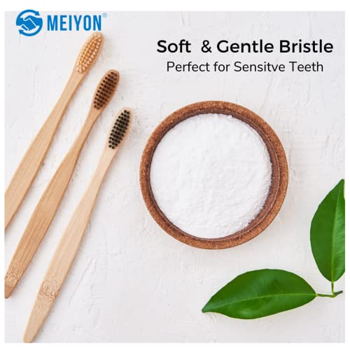 Meiyon Bamboo Eco Friendly Toothbrushes For Oral Care, Supports Dental Hygiene & Gum Care, Bpa Free Natural Bamboo Toothbrushes Soft Bristles (Pack Of 4, Adult, Rainbow) #TOP1