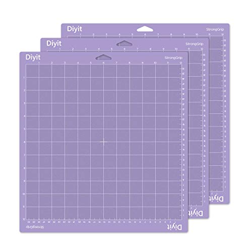 Diyit 12x12 Cutting Mat for Cricut Maker/Explore Air 2/Air/One, 3 Pieces Purple Strong Grip Mat for Crafts