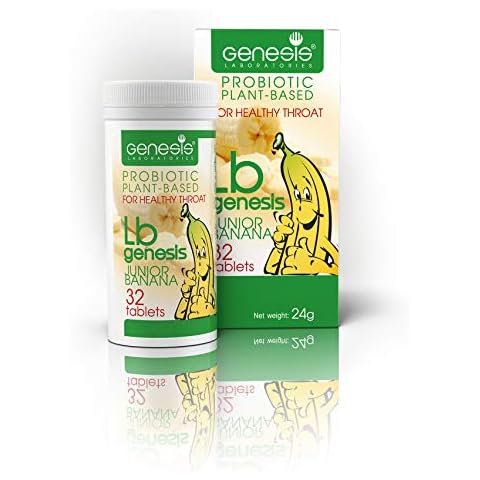 Genesis LB Probiotic with Lactobacillus Bulgaricus, Bananas and Xylitol 32 Tablets of 750 mg Cover