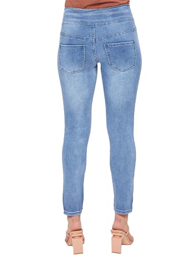 Royalty For Me Womens Women's Fashion First Mid Rise 3-Button Skinny Jeans3