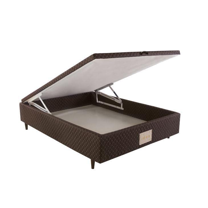 Box Baú Casal Herval Idea, Molas, Marrom, 46x138x188 cm