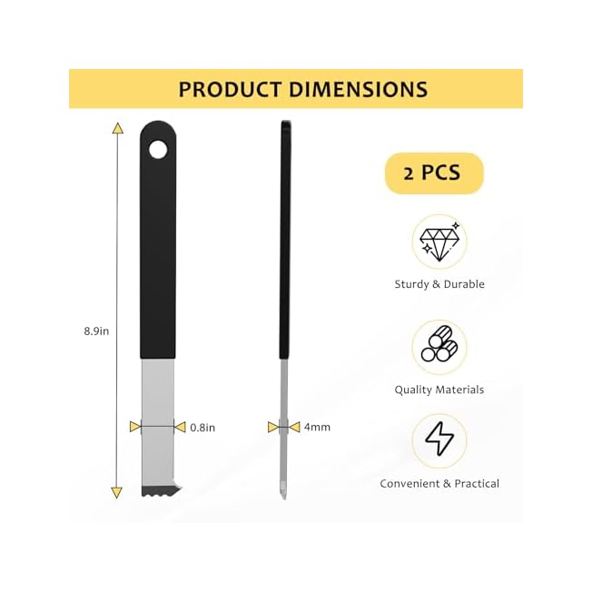 2Pcs Paver Puller, Paver Extractor Tool with Joint Scraper Micro Teeth; Gripper Slots, Paver Removal Lawn Yard Patio Block Replacement