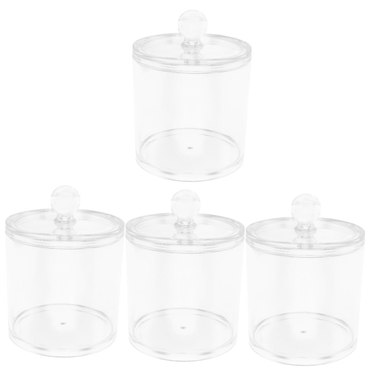 Ciieeo 4 Stück Wattestäbchenbox Mit Deckel Spender Für Wattepads Wattestäbchenhalter Für Wattestäbchen Kleine Gläser Behälter Für Wattestäbchen Acryl