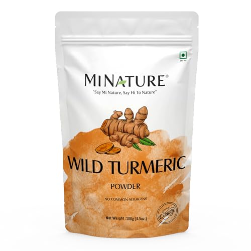 Wild turmeric Powder by mi nature| 227g (8oz) | Kasturi Manjal | Curcuma Aromatica | Jangli Haldi | Kasthuri Manjal | 100% Natural – Nothing external added | Kasturi manjal for skin care
