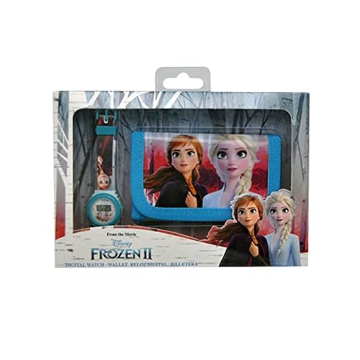 Frozen Set Reloj Digital y Billetera en Caja 2 Pulsera, Adultos Unisex, Multicolor, Unico
