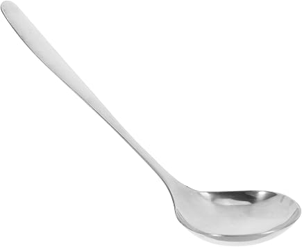 COLLBATH Soup Ladle Ergonomic Handle Ramen Spoon for Serving Soups Wontons Noodles Dishwasher Safe for Family Dinners Banquets