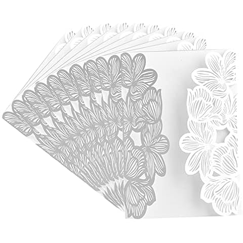 HERCHR 10Pcs/Set Tarjetas de invitación de Boda de con patrón de Flores talladas Cover