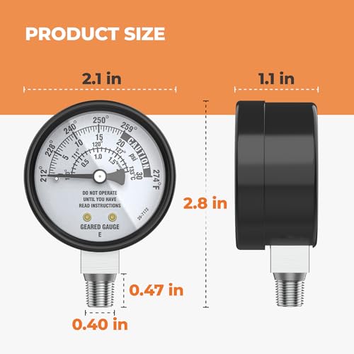 Pressure Cooker Canner Gauge Replacement for All American 1930-10.5 qt,15.5 qt,21.5qt,25 qt,30qt,41.5qt (910, 915, 921, 925, 930, 941),Parts Fits All Our Pressure Cookers/Canner,Easy to Read