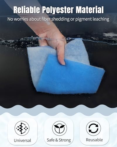 Image of Pawfly Aquarium Filter Floss Roll, 79 x 12 x 1.2 Inch Cuttable Aquarium Filter Pad, Blue and White Aquarium Filter Media Roll for Freshwater Saltwater Fish Tanks & Small Ponds