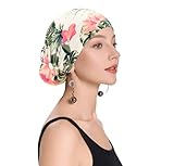 zlyc berretto da donna chemo turbante con berretto africano, foglie e fiori, taglia unica