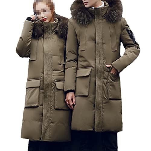 Doudoune d'hiver décontractée kaki et son bonnet en laine