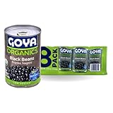 Goya Organic Black Beans, Low Sodium with Sea Salt, 15.5 Ounce (Pack of 8)