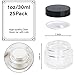1oz Glass Jar with Lid, Hoa Kinh 25Pack Clear Round Containers Cosmetic Glass Jars with Inner Liners and Black Lids Travel Jars for Storing Lip and Body Scrub, Lotion, Body Butter, Bath Salts, Liquid