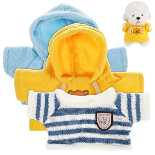 Abaodam Toy Clothes for Stuffed Animals 3pcs Bear Sweater Set Plush Toy Dresses Dolls Costume Interactive and Playful Design