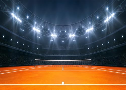 Toile de fond court de tennis de nuit 2.1x1.5m pour studio photo et décoration de fête sportive